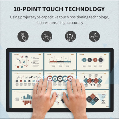 TouchWo 23.8 inch Touch Screen PC Monitor, Intel i7, 8GB RAM, 256G SSD, 16:9 FHD 1080P, Windows 10, Smart Board for Classroom, Meeting & Game, USB, VGA & HD-MI Monitor