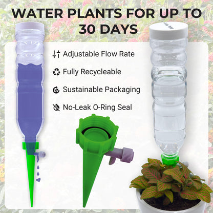 Self Watering Planter Insert Drip Spike High Capacity 20oz BabaBerry Dynamic Dripper Automatic Plant Watering Globes Dripper Device for Indoor or Outdoor Plants for Vacation Adjustable 3 Pack