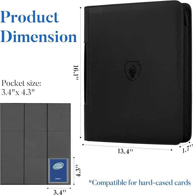Fabmaker Top Load Binder Holds 360 Cards, Portable Card Binder with Retractable Handle, Side Loading Trading Card Storage for 3" x 4" Hard Card Sleeves, Collectible Case for Games, Sports Cards, Pink