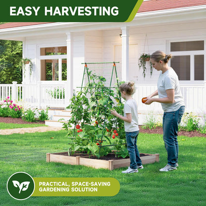 HIRALIY A Frame Cucumber Trellis for Climbing Plants Outdoor, 57" x 31" Heavy Duty Metal Garden Trellis, Rustproof Plant Support for Tomato, Grape, Bean, Raised Bed and Vegetable Gardens, Green