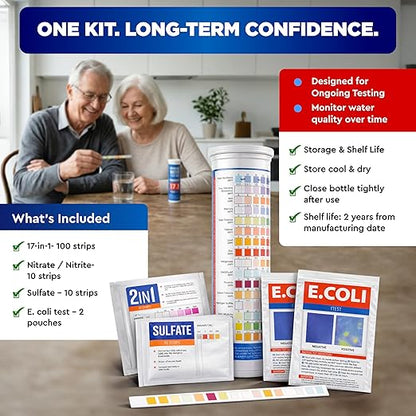 All-New 20 in 1 Drinking Water Testing Kit 120 Strips, Home Tap and Well Water Test Kit for Hardness, Lead, Iron, Copper, Chlorine, Fluoride