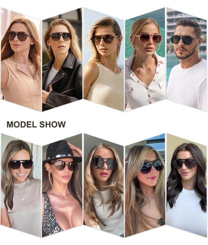 SOJOS Retro Trendy Aviator Polarized Sunglasses Men Women Vintage 70s Square Stylish Frame Sun Glasses SJ2283 Tortoise Brown Grading Lens