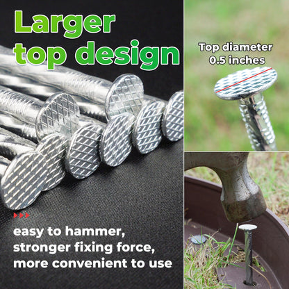 EISENSP 6.3-Inch Galvanized Heavy-Duty Landscape Stakes, (150-PACK) Spiral Metal Turf Spikes for Artificial Grass, Paver Edging, Weed Barrier, Securing Fences and More
