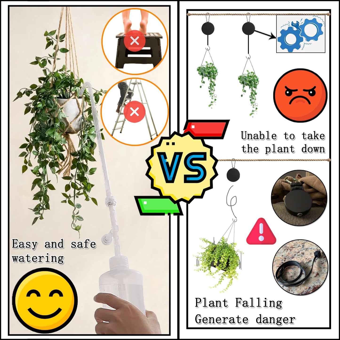 BKSAI Plant Water Bottle for Hanging Plant 33oz with Long Spout Can Watering Bottle Squeeze for Succulents Bonsai House Plants Potted Flowers Shrubs | Indoor or Outdoor