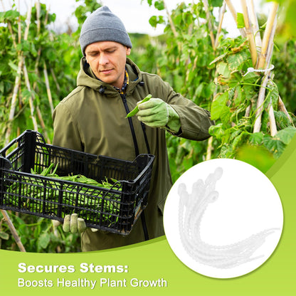 M METERXITY 48-Pack Adjustable Plant Ties, 4.7/5.9/6.7/8.2 Inch Silicone Flexible Multi-Function Garden Twist Tie for Crafts/Gift Wrapping/Gardening Plants, Reusable Support Twine [White]