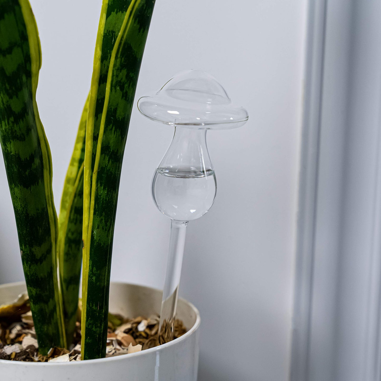 Kingbuy Mushroom Shaped Self-Watering Globes - 2 Pack Glass Automatic Plant Waterer for Indoor Outdoor Plants, Water Bulbs & Decorative Stakes for Plant Lovers