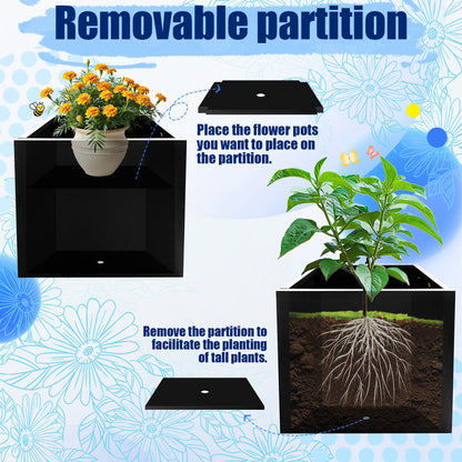 Srehloe Metal Planter Box for Outdoor Plants 20" x 20" x 20" Large Square Planter Cube Steel Heavy Duty Flower Pot with Insert Shelf and Drainage Holes Suitable for Patio Yard Garden Porch Hotel