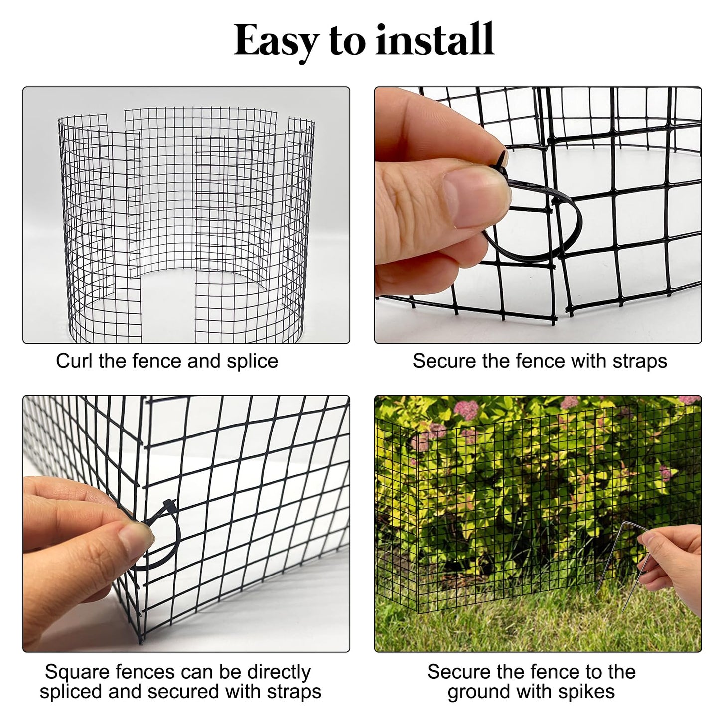 Hlimior 30 Pcs Large Wire Plant Protector from Animals 24'' x 12''10 Sets Metal Plant Cage Chicken Wire Cloche with Ground Stakes and Nylon Tie to Keep Animals Out, Garden Protection Bunny Barricade