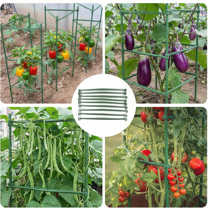 100pcs Garden Stakes Arms for Tomato Cage, Plant Trellis Connectors, Attach 0.43 Inch Dia Tomato Stakes and Plant Stick Supports, 11.8in Plastic Connecting Rod (11mm, No Stake)