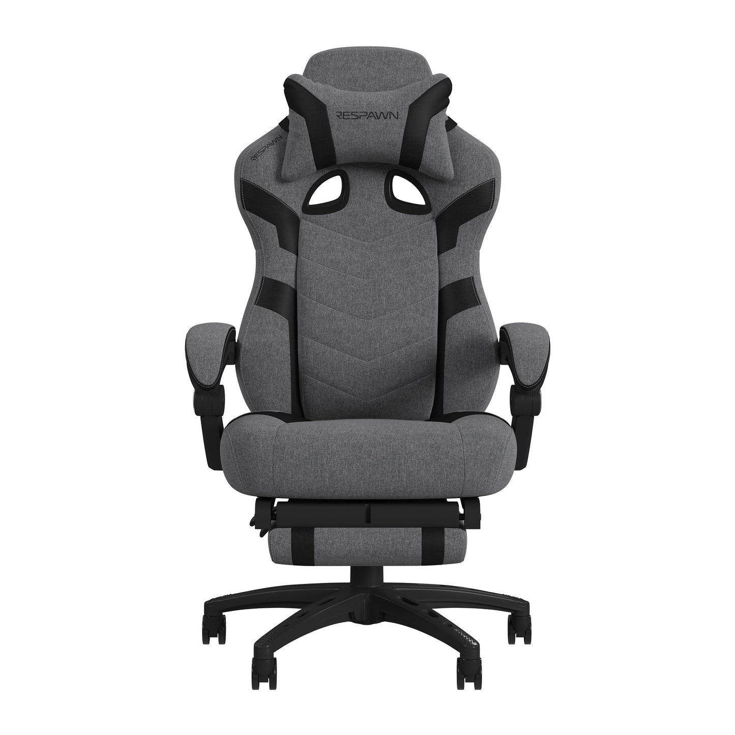 RESPAWN 110 Pro Gaming Chair - Gaming Chair with Footrest, Reclining Gaming Chair, Video Gaming Computer Desk Chair, Adjustable Desk Chair, Gaming Chairs for Adults with Headrest Pillow - Grey Fabric