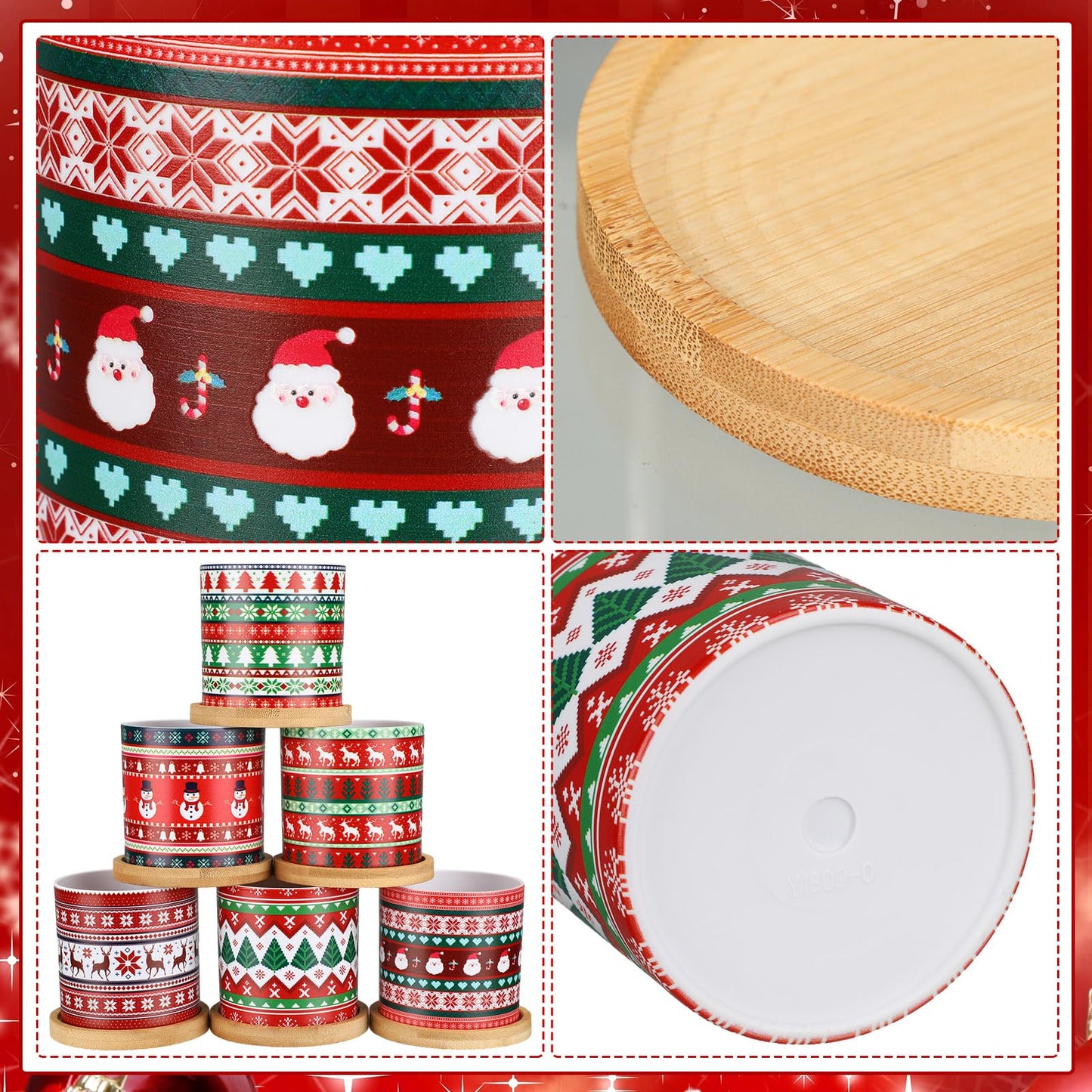 Tioncy 6 Pcs Christmas Plant Pots 3.15'' Christmas Ugly Sweater Plastic Succulent Planters with Drainage and Tray for Indoor Plants Small Plant Pot Set Plant Containers for Outdoor Planters