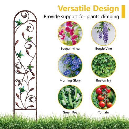 aboxoo Set of 4 Packs Hummingbird Metal Garden Trellis for Climbing Plants,Outdoor Decorative Flowers Arch Fence Trellis for Outdoor Patio,Garden,Yard,Backyard,Wall Brackets,60'' H x 11'' W