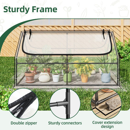 Superlele Mini Greenhouse for Outdoor, 6x3x3FT Portable Walk-in Greenhouse with 2 Large Zipper Doors, Transparent PVC Cover for Plant Protection, Ideal for Raised Garden Bed, Spring Gardening