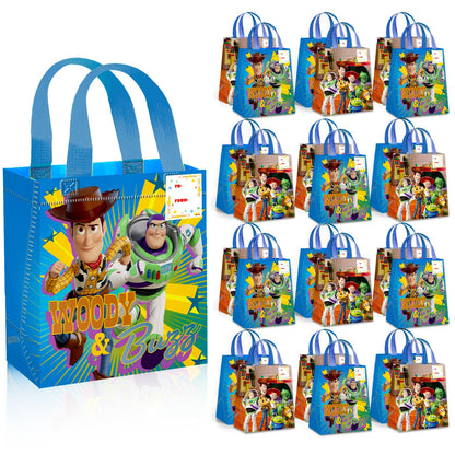 Toy Story Party Favor Bags Set – 24 Pack 8" Disney Goodie Bags for Kids Bulk Reusable Mini Totes | Disney Toy Story Birthday Party Supplies
