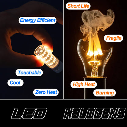 Ziomitus Dimmable E12 C7 Candelabra Led Light Bulbs 4W, Kx-2000 25W-40 Watt Halogen Equivalent, 3000k Warm White T6 Small Base 120V E12 Led Bulbs for Ceiling Fan Light Salt Lamp,450 lm(5Pack)