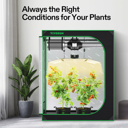 VIVOSUN Grow Tent Kit 2x4 Complete System, WiFi-Controlled Grow System with Full Spectrum LED Grow Light, Automatic Ventilation, GrowHub Outlet A22 with Temperature and Humidity Sensor