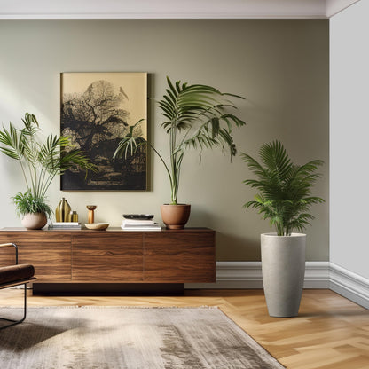 Kante 23.6" H Weathered Concrete Finish Concrete Tall Planters Large Outdoor Indoor Decorative Plant Pots with Drainage Hole and Rubber Plug, Modern Tapered Style for Home and Garden