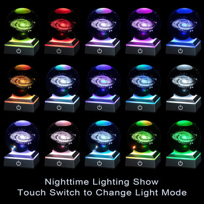 hochance 3D Galaxy Milk Way Crystal Ball Nightlight Multicolor Decolamp for Science Astronomy Space, for Boyfriends Husband Him,Presents for Fathers Kids Boys Birthday