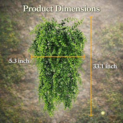 HERCOCCI 2 Pack Reptile Plants, Terrarium Hanging Plants Vines Artificial Leaves Habitat Decorations with Suction Cup for Bearded Dragon Hermit Crab Lizard Snake Geckos Chameleon