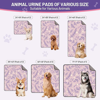 Washable Dog Pee Pads - Absorbent Reusable Puppy Training Pads, Waterproof Leak - Proof & Non - Slip for Crate Whelping Potty Training 48x48 (Pack of 2)