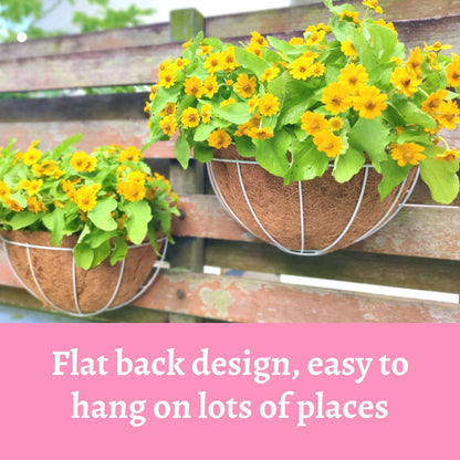 LalaGreen Bundle-2 Pack,24 Inch White Rectangular + 2 Pack,16 Inch White Metal Hanging Planter with Coco Liner, Window Deck Fence Rail Flower Pots,Farmhouse Wall Mount Balcony Porch Outdoor Basket Box