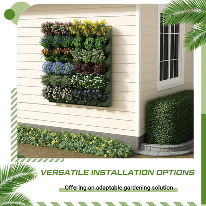 Briwooody 30 Set 60 Pocket Vertical Stackable Wall Planters Kit Outdoor Self Watering Plastic Planter Grow Hang Mount System for Strawberry Flower Vegetable Home Fence Balcony Wall Decor