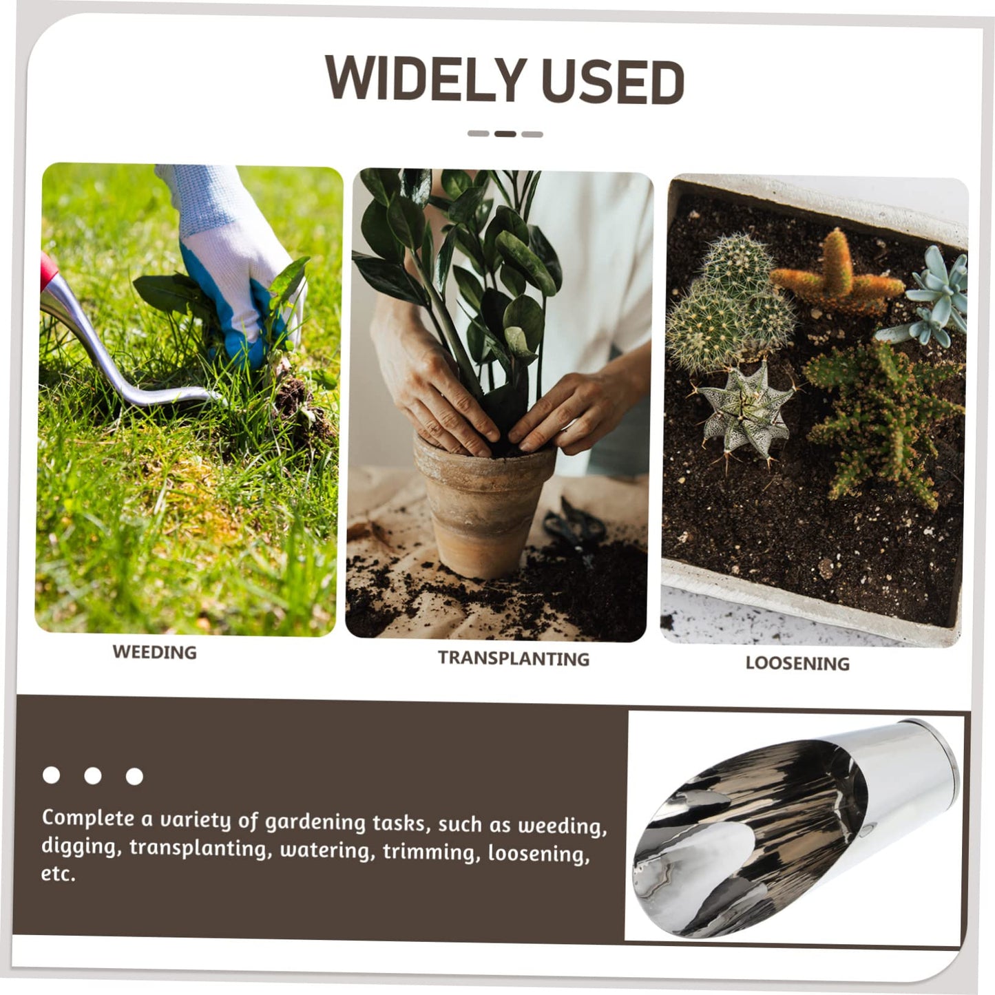 FUNOMOCYA Stainless Steel Bucket Shovel Bonsai Soil Scoop Plastic Soil Scoops for Garden Fertilizer Feed Scooper Small Soil Scoops Gardening Supplies Potted Scoops for Stainless Steel
