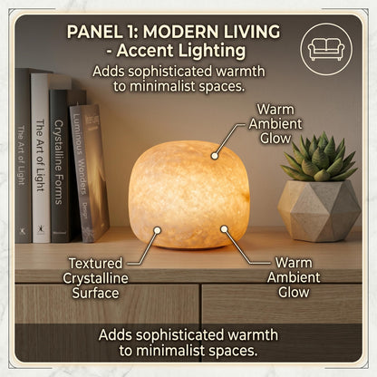 Lierlava Natural Marble Lamp, Cordless Rechargeable Marble Tap Light, 3-Way Dimmable Ambient Stone Glow Lamp, Portable Zen Decor Gift for Bedroom Desk Shelf (White Quartz Stone)