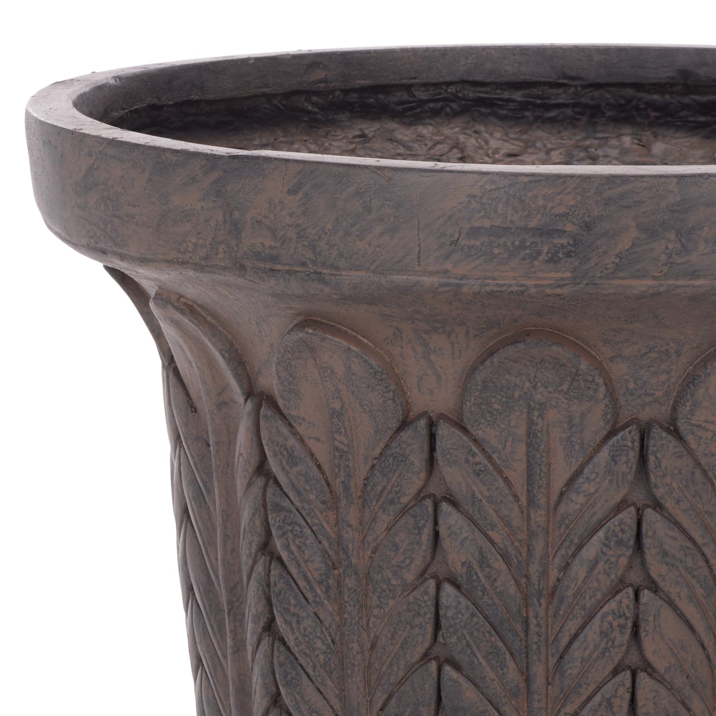 SAFAVIEH Outdoor Patio Furniture Collection - Apollo Brown Planter Pot, Magnesium Oxide, Pedestal Urn Style (PAT5046B)
