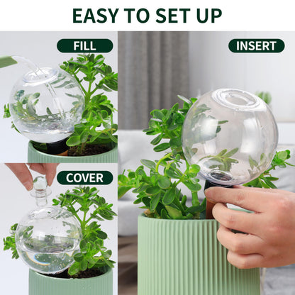 Soilagua 19 oz Extra Large Plant Self Watering Globes Top Fill, Plastic Water Bulbs, Slow Release Terracotta Self Watering Planter Insert, Plant Watering Devices System, Water Spikes Stakes, 4 Pack