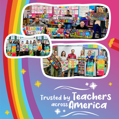 Sproutbrite 11 Pack 13.75"x19.75" Educational Posters for Toddlers Large Classroom Decorations for Preschool & Homeschool – Includes Alphabet, Numbers, Seasons, and Emotions – High-Visibility Learning Charts for Ages 3-5
