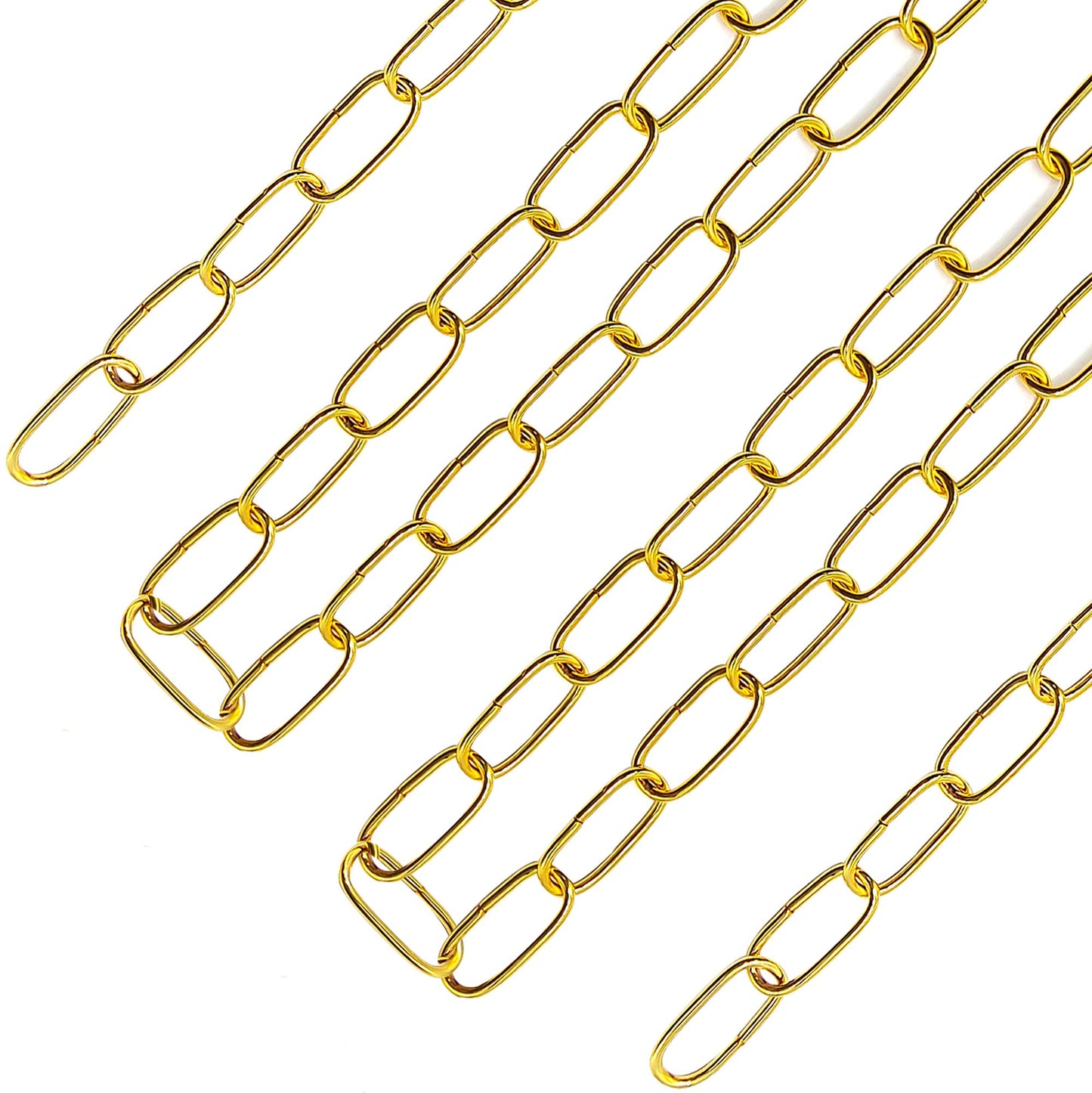 ECUDIS 20 Feet Pendant Light Fixture Chain, Lighting Hanging Chain Extension Lighting Chain Replacement for Chandelier, Plants, Fruit Basket, Gold