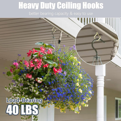 Sexoeie 35PCS Eye Screw Hooks for Hanging Heavy Duty with Safety Buckle.Metal Ceiling Hooks for Hanging Plants,Cup,Wind Chime,Bird Feeders,String Lights at Indoor&Outdoor,2.36 Inches Gold