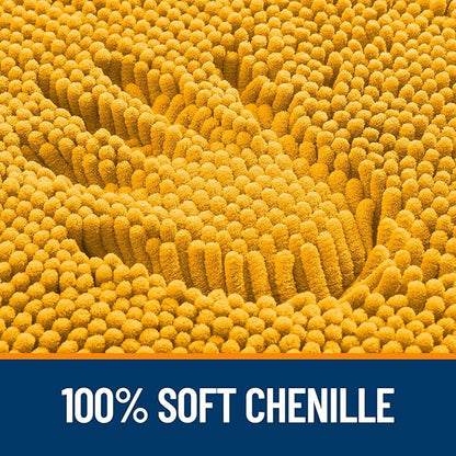OLANLY Large Bathroom Rugs 59x35, Soft Absorbent Chenille Bath Rugs, Rubber Backing Quick Dry, Machine Washable Bath Mats for Bathroom Floor, Tub and Shower, Home Decor Accessories, Golden Yellow