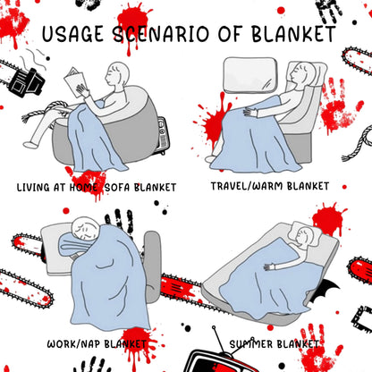 Loxezom Horror Movie Gifts Blanket 60" X 50", Halloween Christmas Birthday Gifts for Horror Movie Lovers, Scary Blanket/Merch/Birthday Party Decorations, Scary Movie Blanket