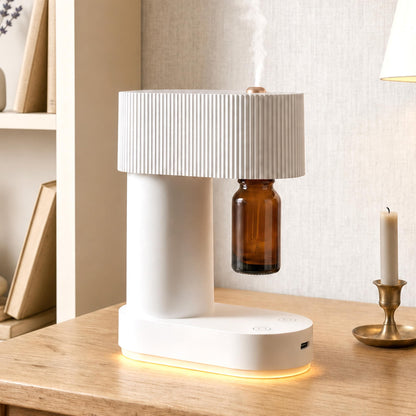 ROMONTI Waterless Essential Oil Diffuser Cordless Nebulizing Aroma Diffuser Whisper-Quiet 38dB USB-C Rechargeable Sculptural Korean Design Fits 10ml & 15ml Bottles Compact for Bedroom Office Spa