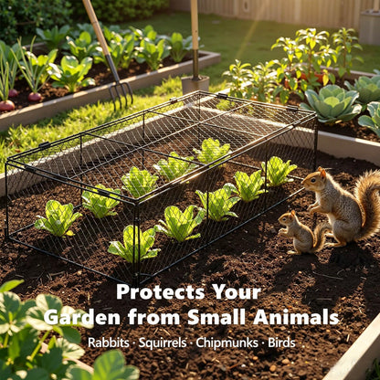 3 Pack Plant Protectors from Animals, Garden Cloches for Plants, Rustproof Chicken Wire Cloche Plant Cages to Keep Animals Out, Sturdy Metal Garden Cages for Outdoor Plants, 40" L × 20.5" W × 10" H
