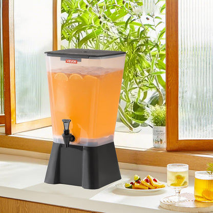 VEVOR Beverage Dispenser, 5 Gallon Drink Dispenser for Parties, Plastic Juice Dispensers with No-Drip Spigot, Iced Tea Lemonade Juice Water Dispensers, for Restaurants, Hotels, Parties