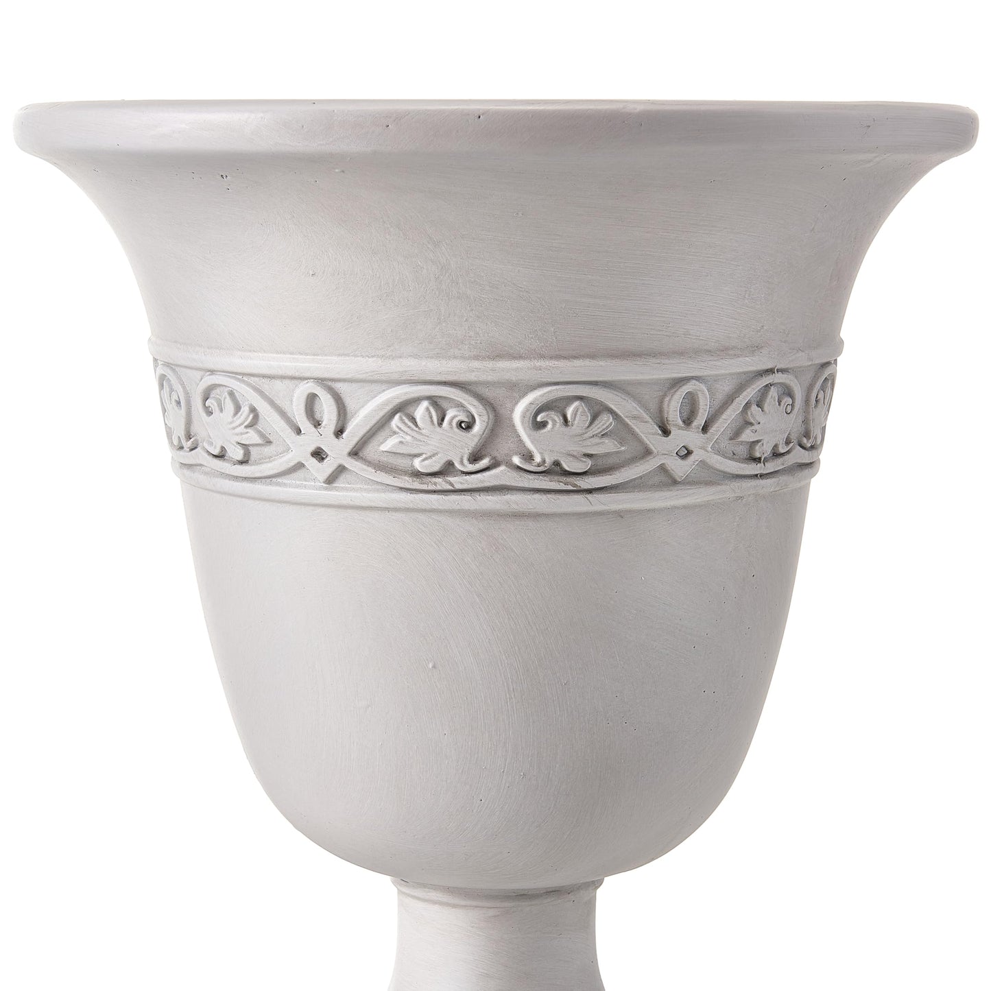 Christopher Knight Home Sical Round Concrete Planter Set of 2, 2 Pack Garden Flower Pot with Drainage Hole, MGO Patio Urn Planter for Outdoor Plants, Outdoor Planter Box, No Assembly, Antique White