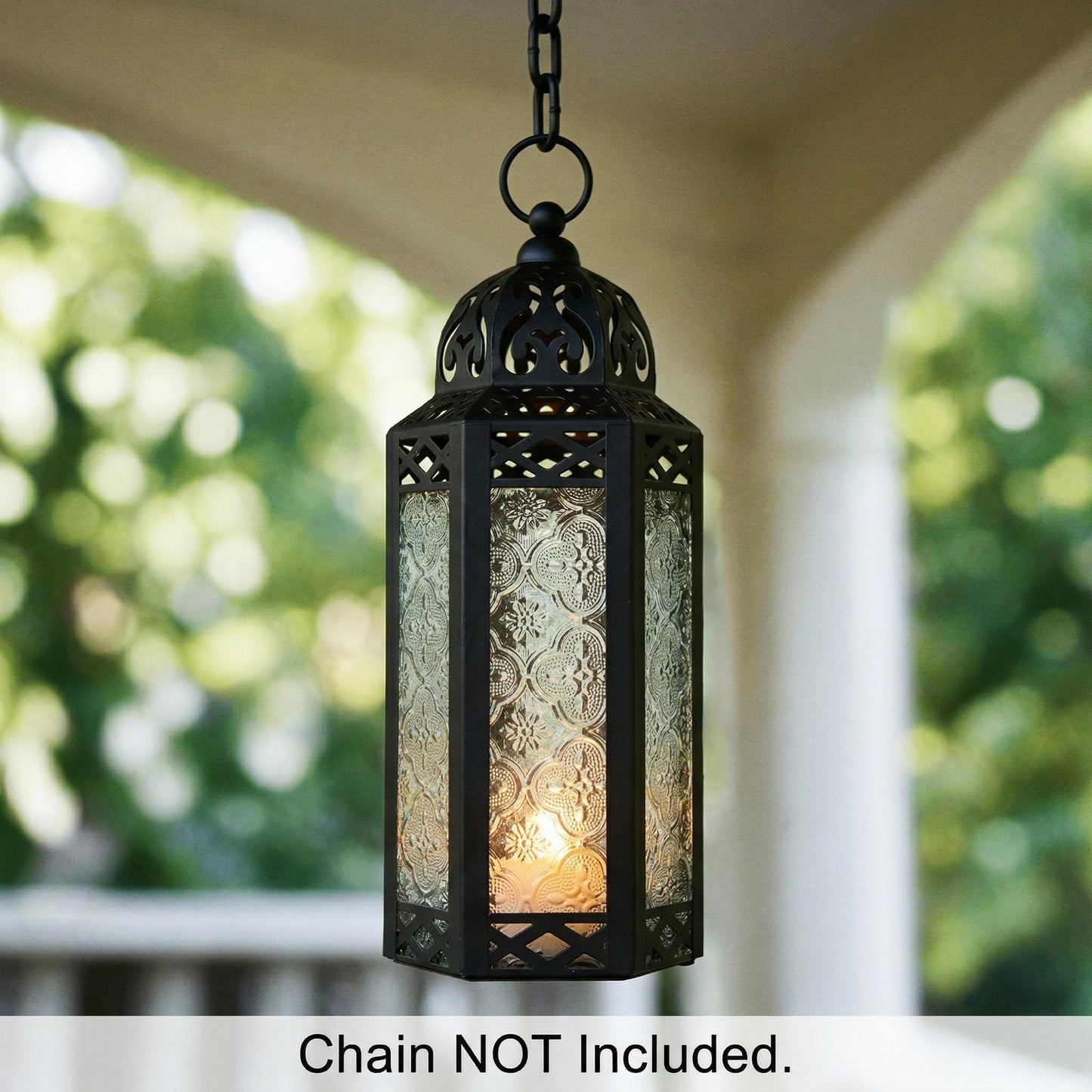 Vela Lanterns Decorative Indoor Moroccan Candle Holder, Clear, M