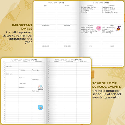Clever Fox Teacher Planner – School Year Planner with Calendars & Lesson Plans – Teacher Plan Book for Classroom & Homeschool Organization - Undated, A5 Size, Hardcover (Amber Yellow)