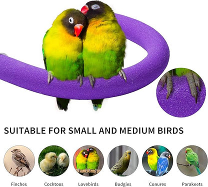 FrgKbTm U Shape Parrot Perch Stand Toy Bird Platform Sand Paw Grinding Clean Stick Exercise Conure Budgie Cockatiel Cage Accessories (Purple)