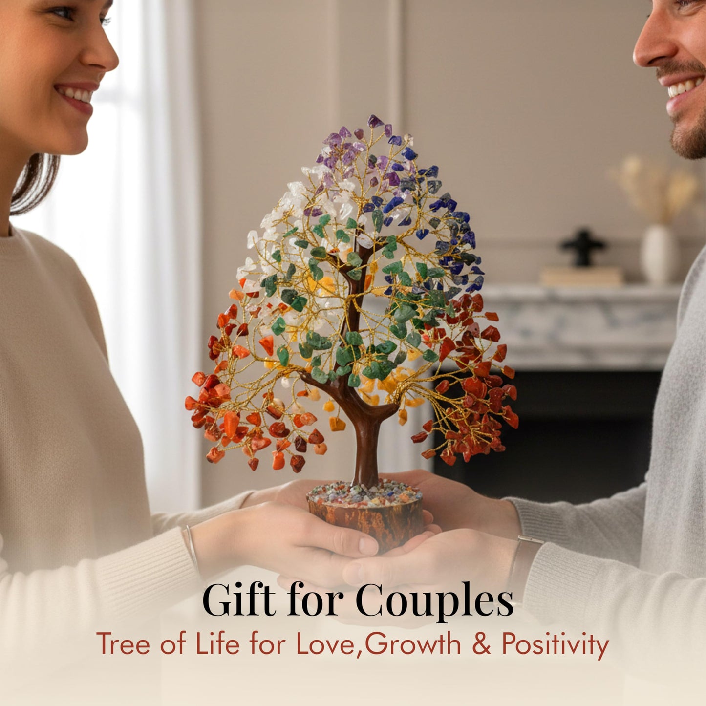Crocon® The Original 7 Chakra Crystal Tree of Life, Birthday Gifts for Women & Men | Healing Crystals, House Office Decor Tree - Sister, Gifts for Mom, Her House Warming Gift | Women Unique Gift Idea
