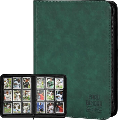Trading Card Binder, Premium 9 Pocket Double Sided 540 Pocket PU Card Collection Binder, Collectible Trading Card Albums for MTG, TCG, Sport Card, Game Cards (Dark Green)