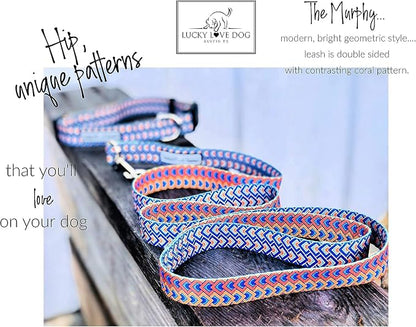 Lucky Love Dog Martingale Collar and Leash Set, Premium No Slip Collar for Male Dogs, Comfortable & Soft Martingale Dog Collars, Great for Whippets, Greyhounds, and More (Murphy, Medium - Combo)