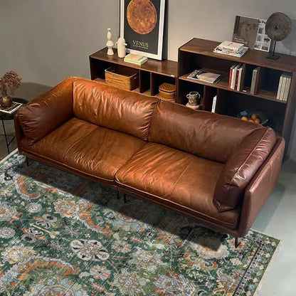 RUGSURE Washable Area Rugs - Perfect for Living Room, Bedroom, Kids Room, Nursery - Stain & Water Resistant Non-Slip, Pet & Child Friendly, Vintage Tribal Area Rugs (Green, 4' x 6')