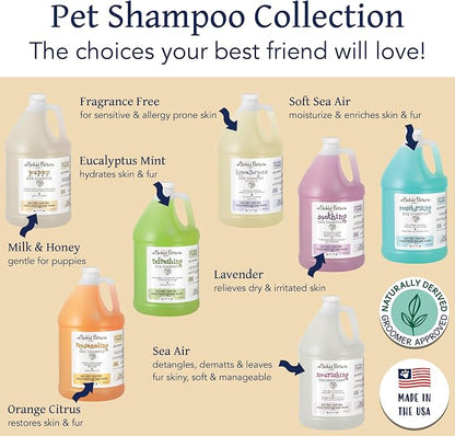 Bobbi Panter Puppy Dog Shampoo Milk Protein, Jasmine, Sunflower & Chamomile – Gentle Nourishing Formula for Puppies & Sensitive Skin, Tear-Free, 30:1 Concentrate, Made in USA, 1 Gallon