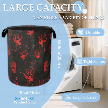 Halloween Blood Spatter Hand Laundry Basket Collapsible Laundry Hamper, Oxford Cloth Storage Bin for Room/Bathroom/Bedroom/Dormitories 16" X 20.8"