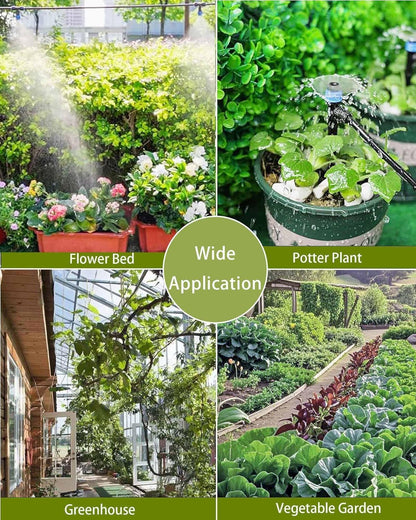 Quick-Connect Automatic Drip Irrigation System Kit – 36FT Garden Watering Kit with Adjustable Nozzles & Sprinklers for Greenhouse, Lawn, and Potted Plants Watering System