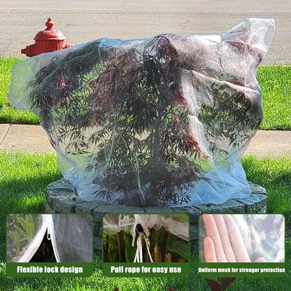 12'x12' Large Fruit Tree Netting with Zipper - Protects Fruit from Squirrels, Birds & Pests, Heavy-Duty Tree Covers for Fruit Trees (White)